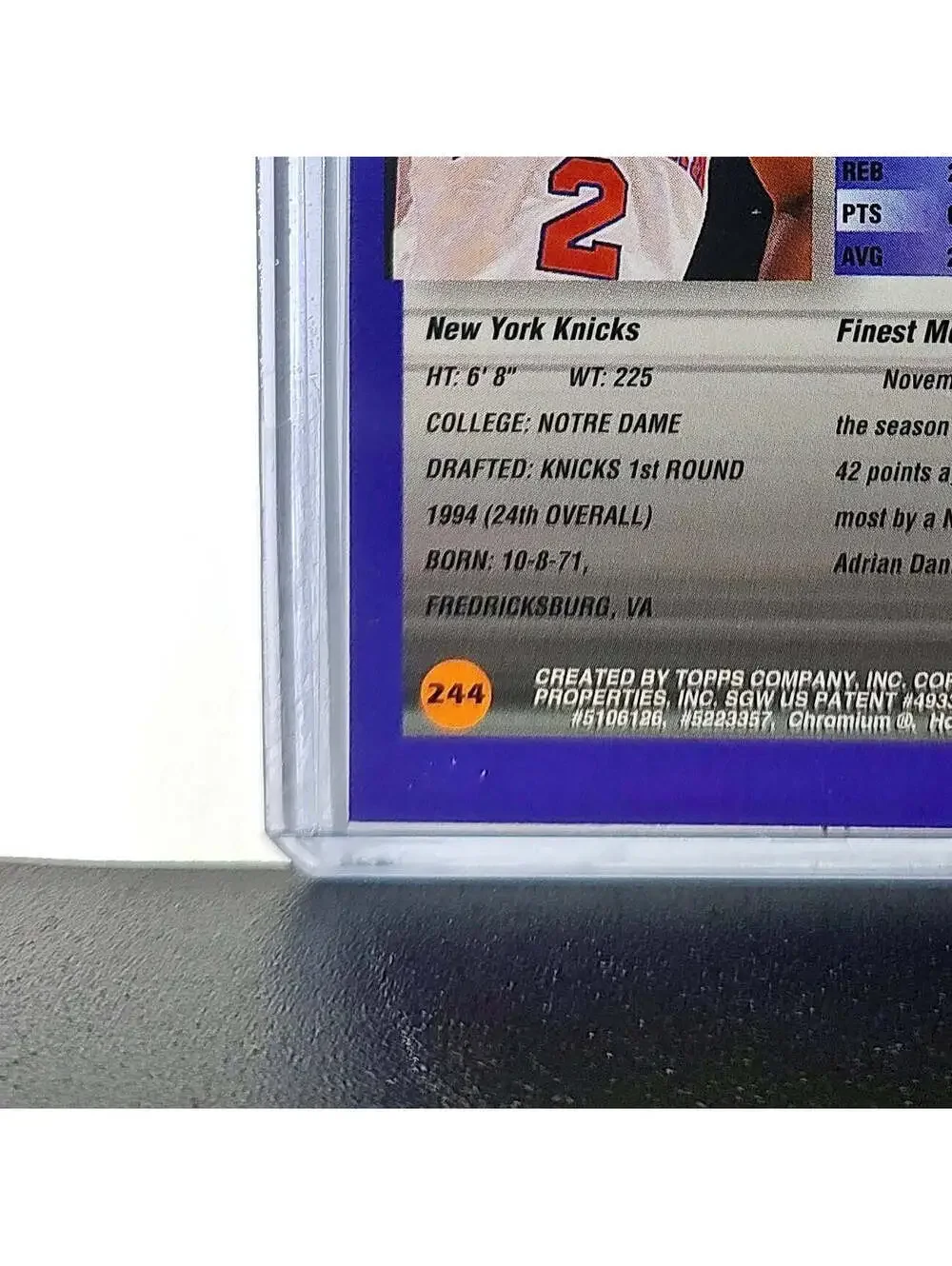 Monty Williams Rookie 1994-95 Topps Finest #244 Card